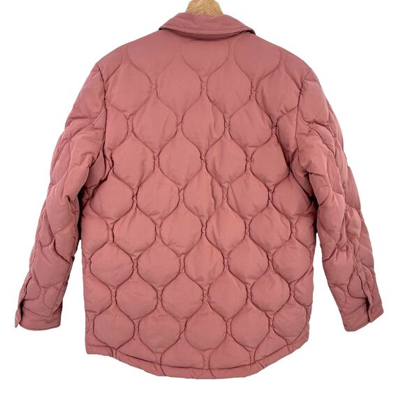 Marine Layer Leslie DownPuffer Overshirt Shacket Jacket Sz Small Dusty Rose - Picture 3 of 6